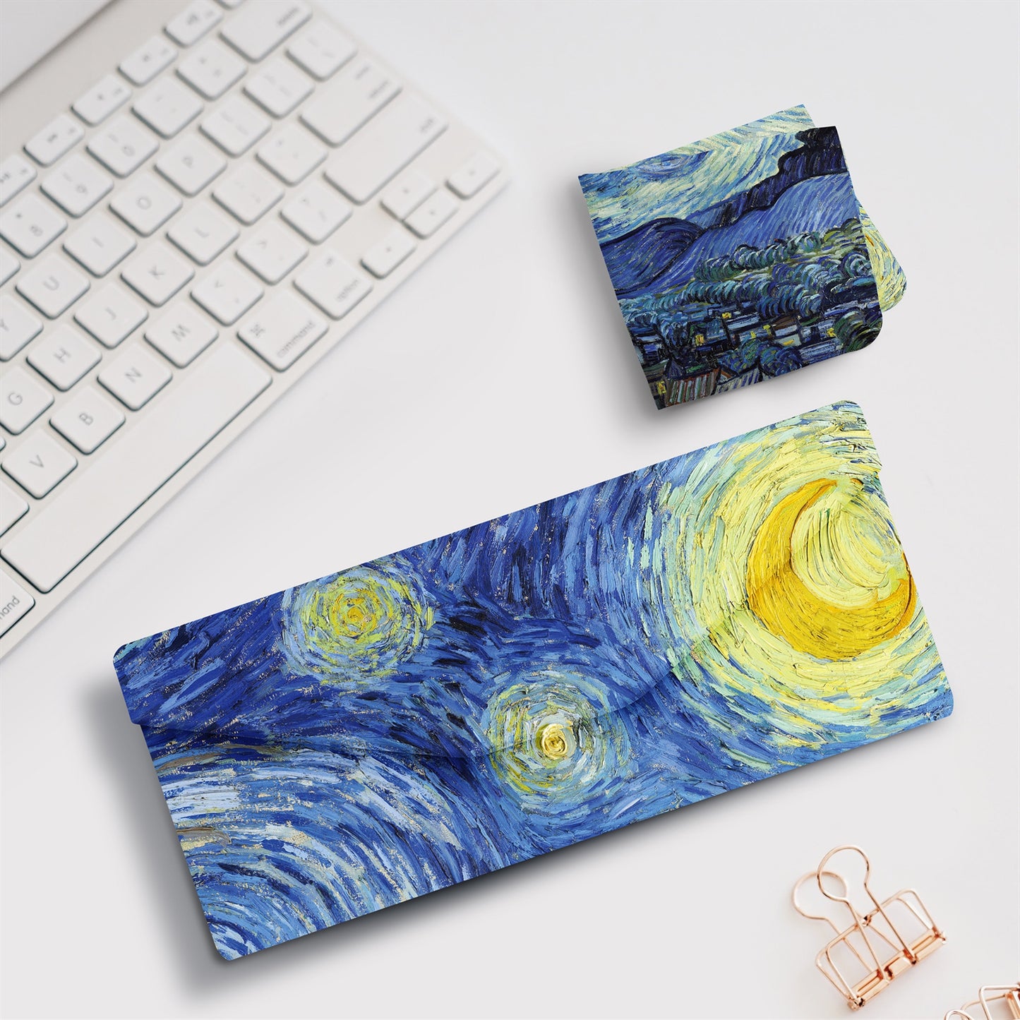 Vincent van Gogh „Sternennacht“ Brillenetui + Mikrofaser-Brillenputztuch