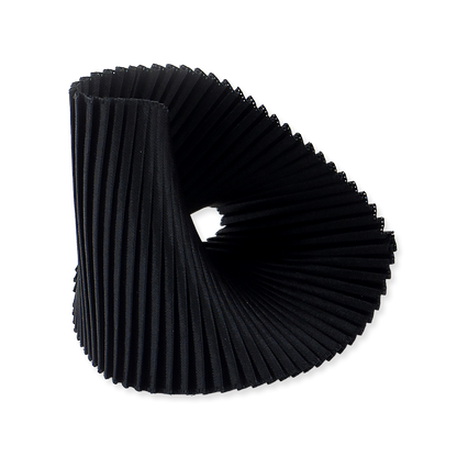 Black pleated bracelet on a white background