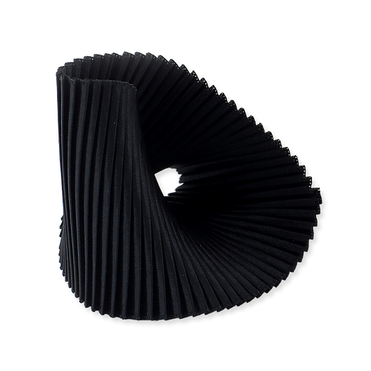 Black pleated bracelet on a white background