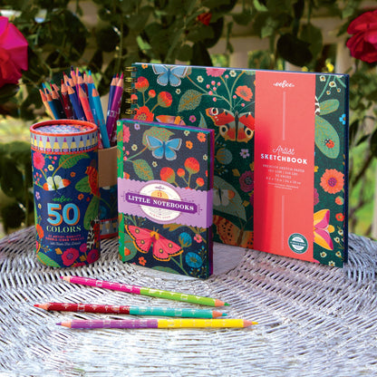 Hardcover Artist Sketchbook, Little Notebooks, and Double-Sided Pencils Cannister by Victoria Ball - Chrysler Museum Shop