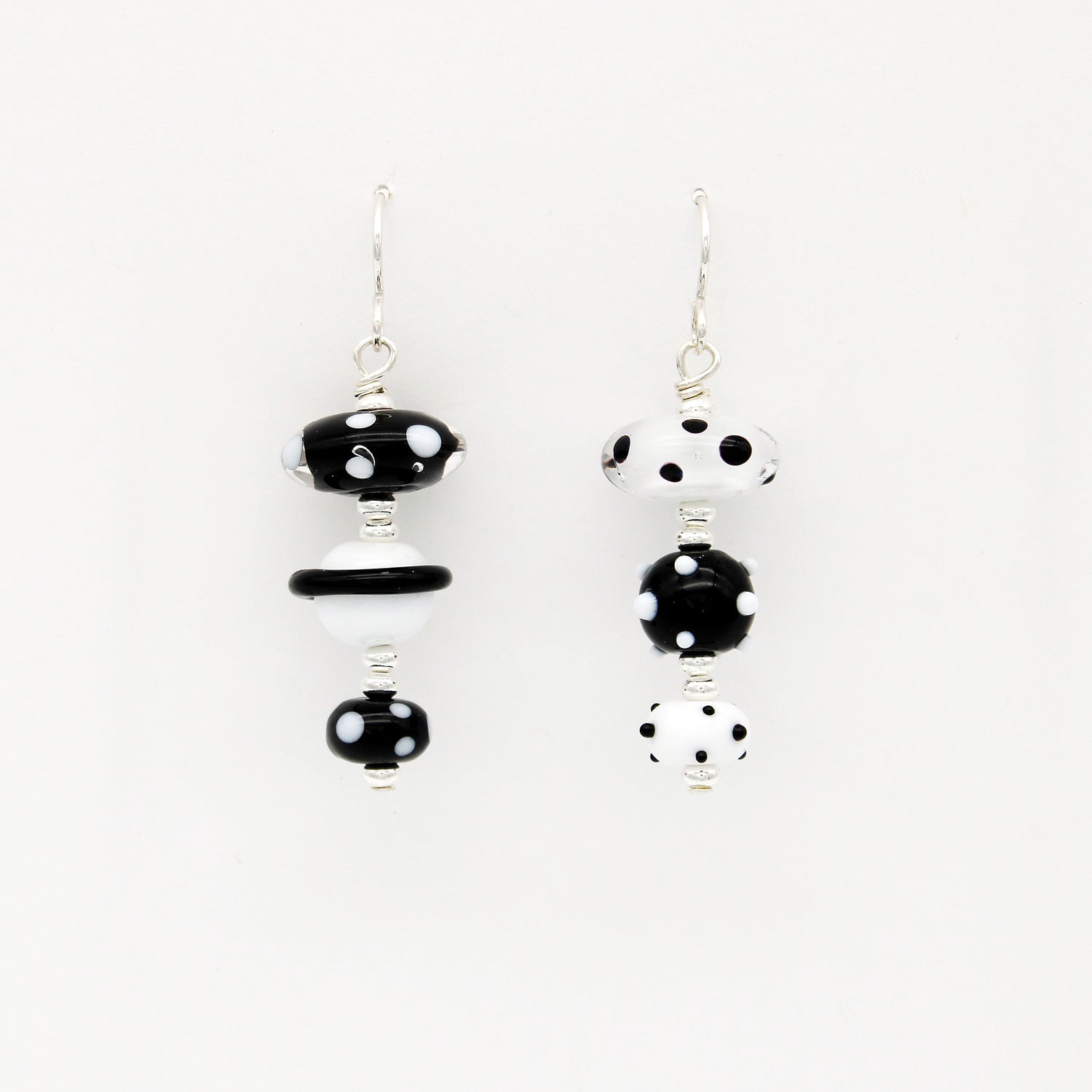 Geometric Earrings (Black & White) by Jasmine Keane - Chrysler Museum Shop
