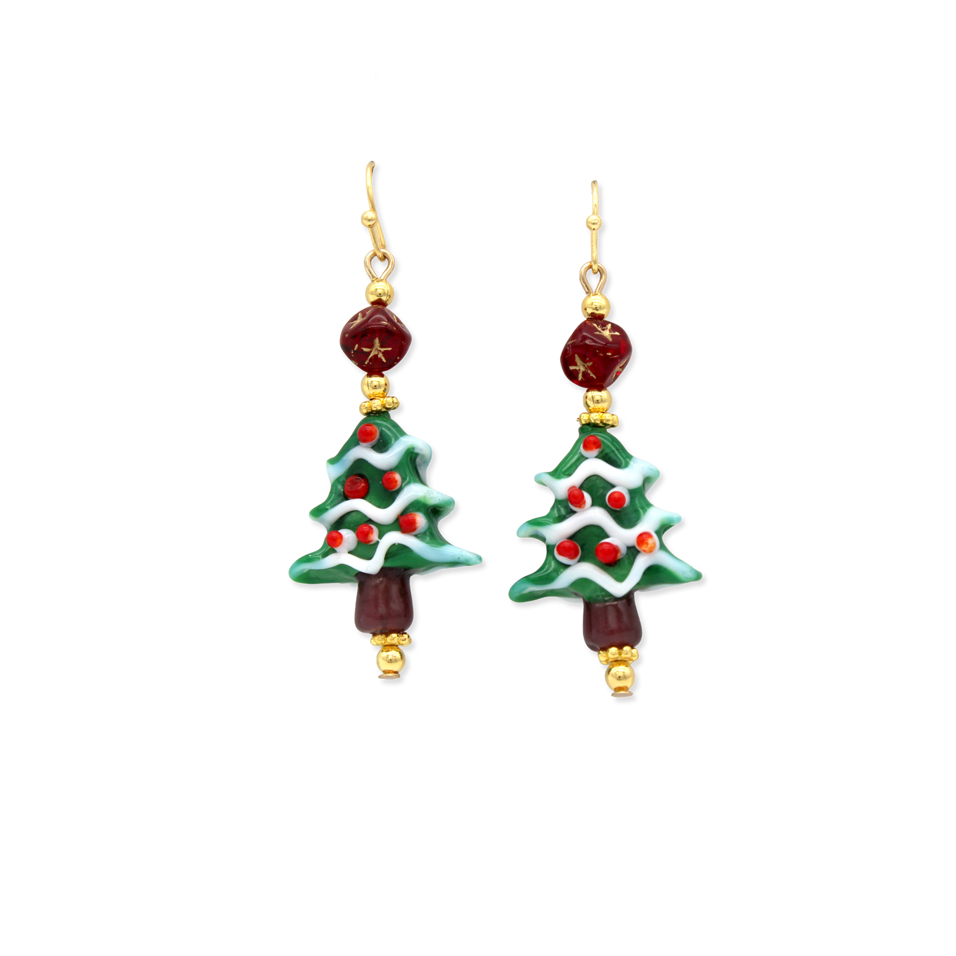 Glass Christmas Tree earrings