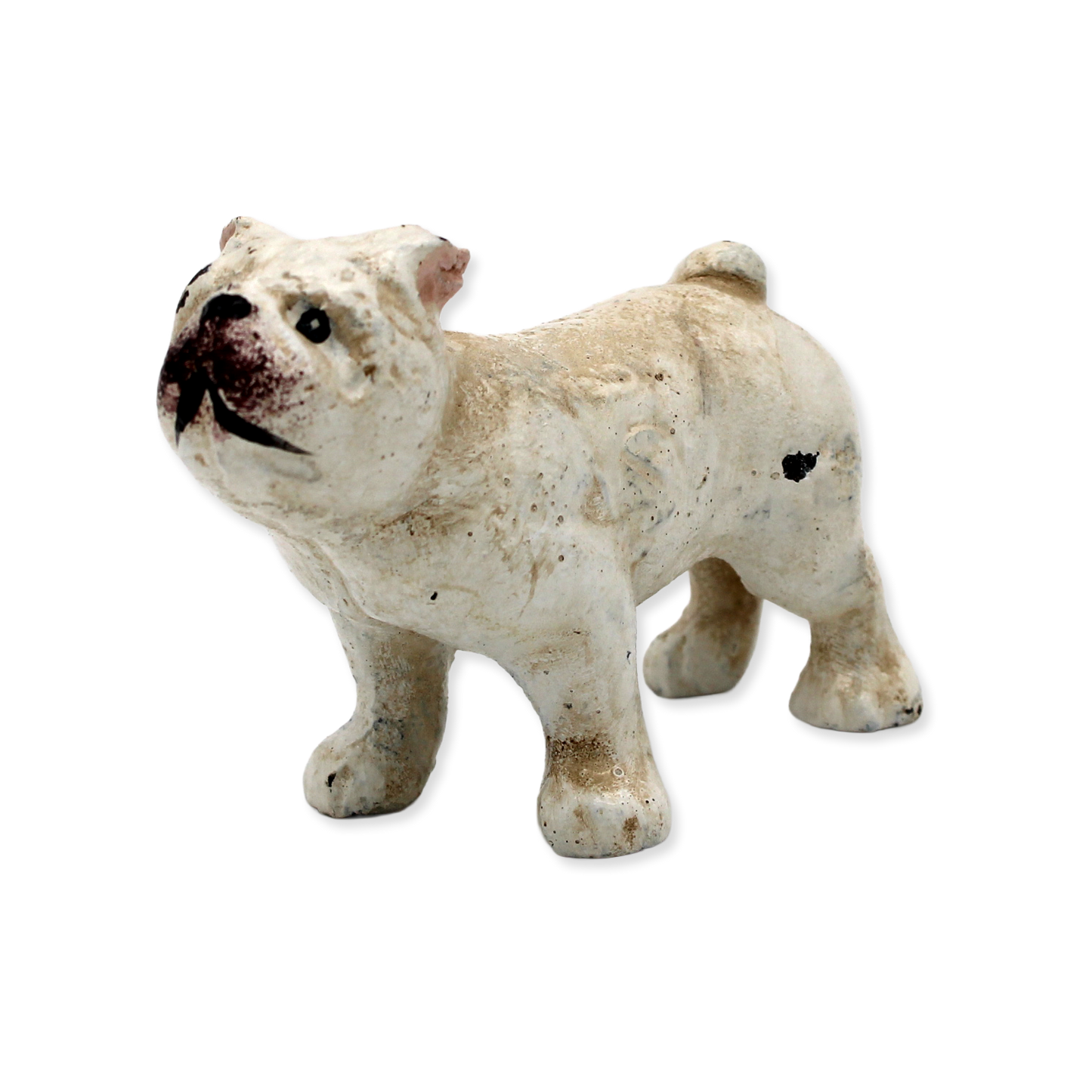 Vintage-style toy bulldog figure on a white background