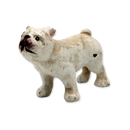 Vintage-style toy bulldog figure on a white background