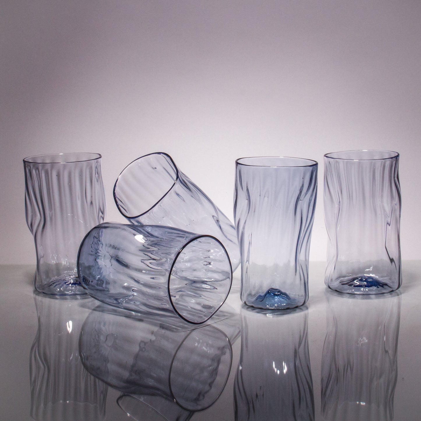 Wabi Sabi Glass Tumbler (Glacier Blue) by Andrew Iannazzi