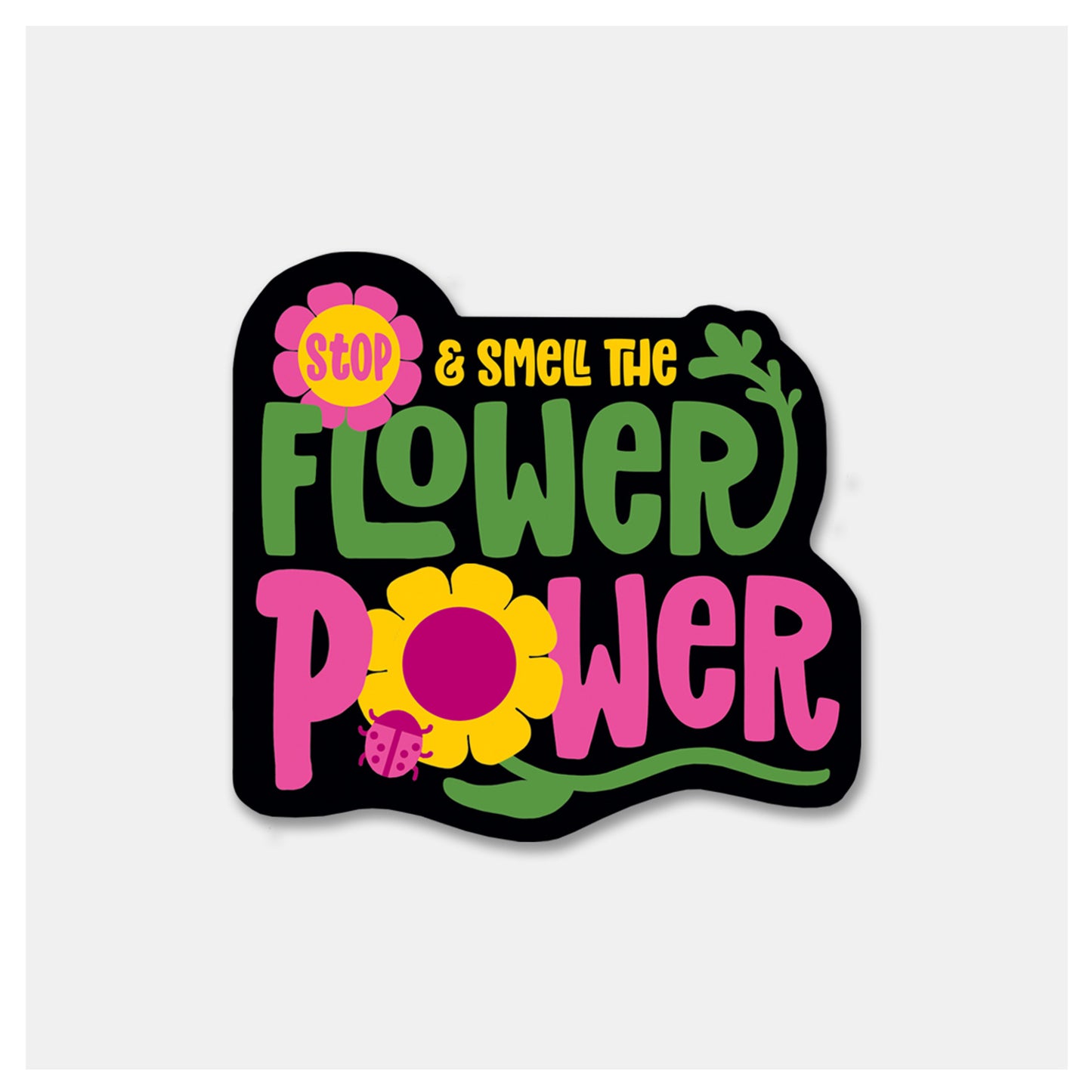 Etiqueta engomada del vinilo del poder de la flor