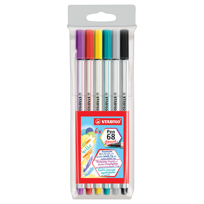 Stabilo Pen 68 Brush Marker Set of 6