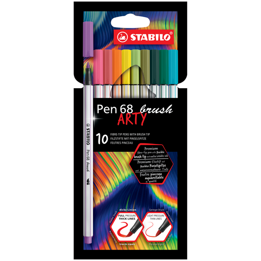 Stabilo Pen 68 Brush Marker Set of 10 Arty Colors - Chrysler Museum Shop