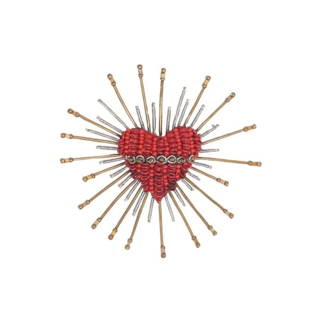 Sacred Beating Heart Embroidered Brooch