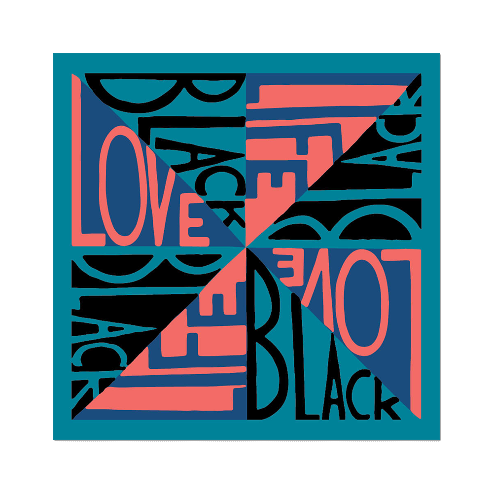 Colorful sticker with "Black Love Black Life"