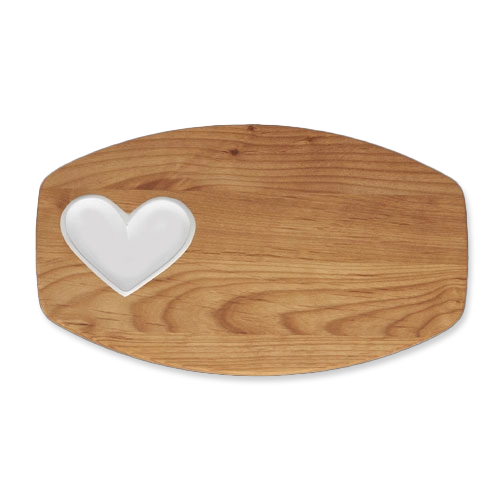 Wooden Serving Board for Mini Heart Dishes