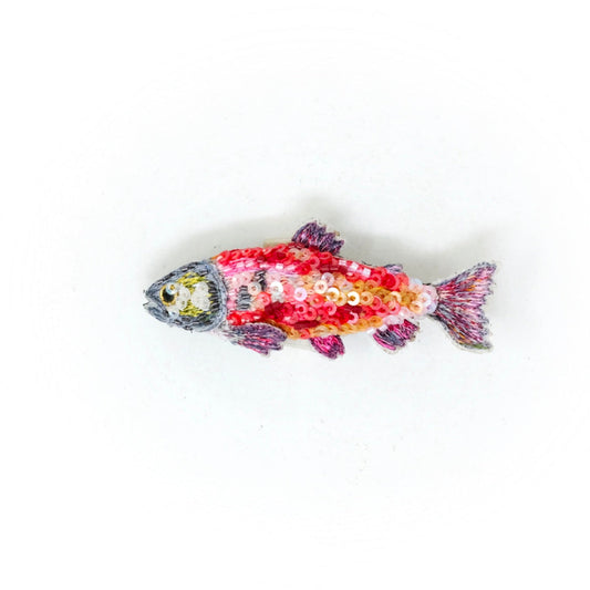 Sockeye Salmon Embroidered Brooch - Chrysler Museum Shop