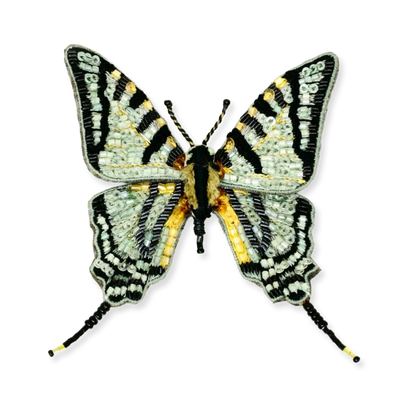 Scarce Swallowtail Butterfly Embroidered Brooch
