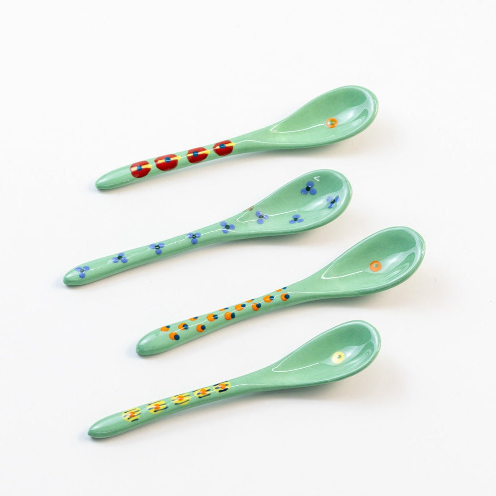 Ceramic Small Spoons in Jasper Green by Potterswork - Chrysler Museum Shop