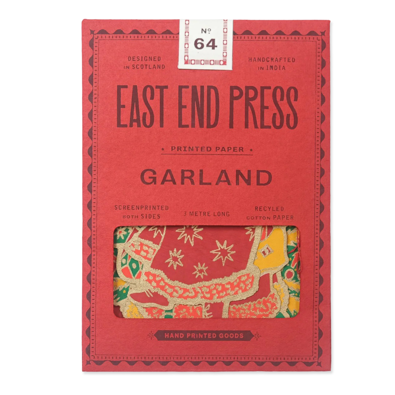 Red package of East End Press Garland printed paper with dragon design