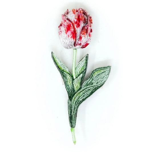 Striped Tulip Embroidered Brooch - Chrysler Museum Shop