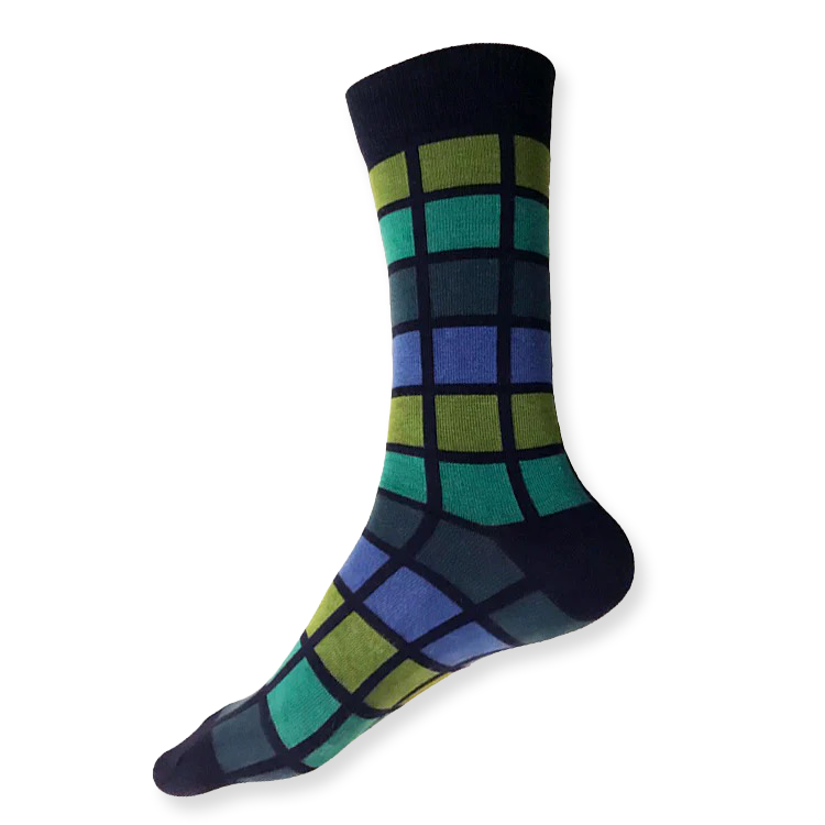 Colorful checkered sock on a white background