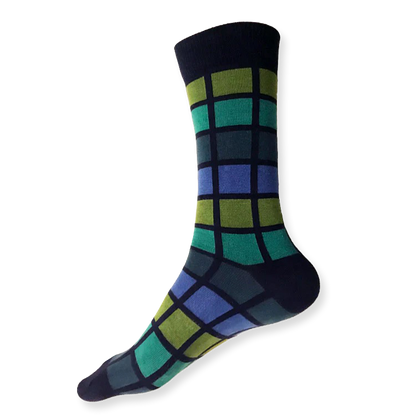 Colorful checkered sock on a white background