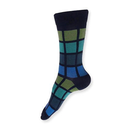 Colorful checkered sock on a white background
