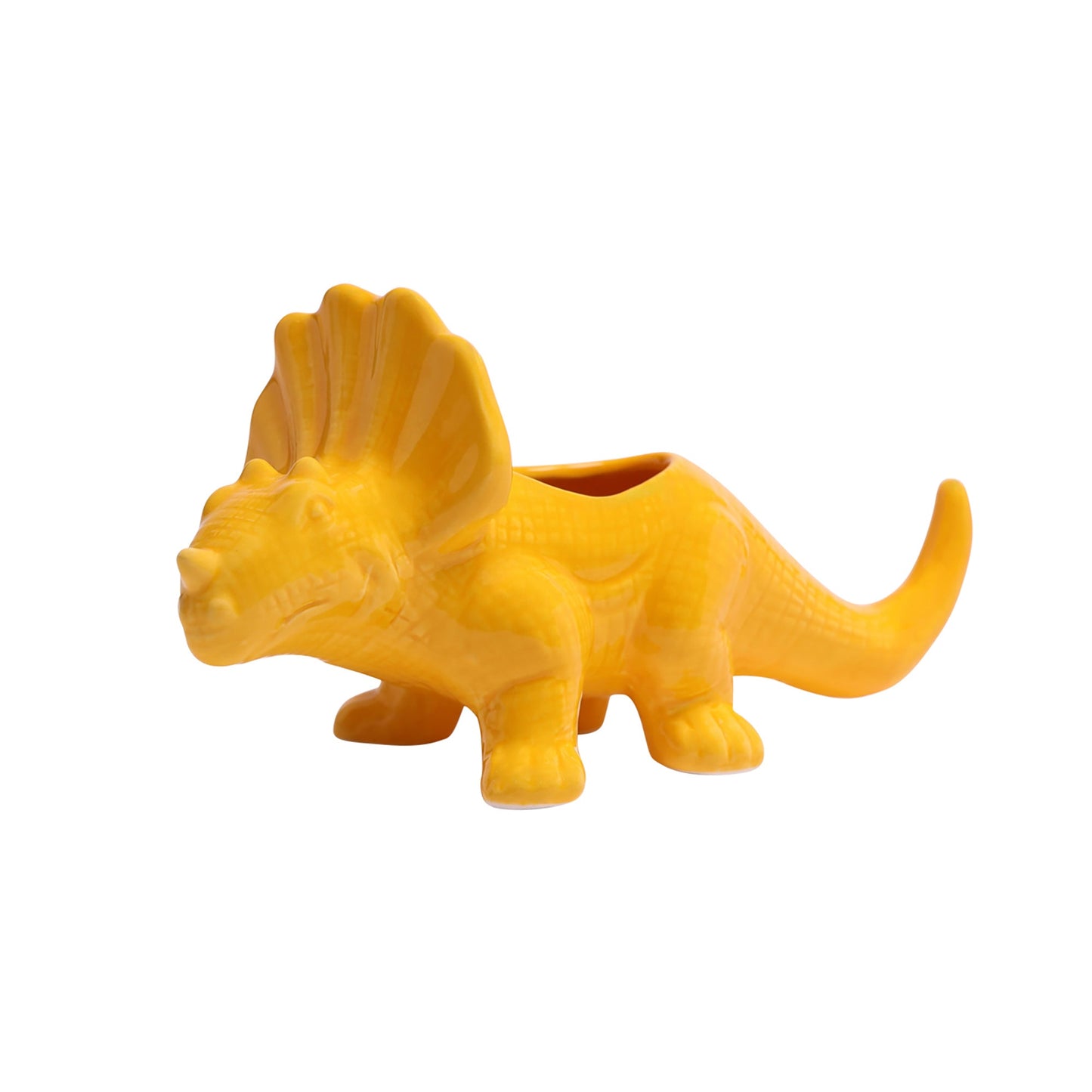 Triceratops Planter: Lemon Chrome - Chrysler Museum Shop