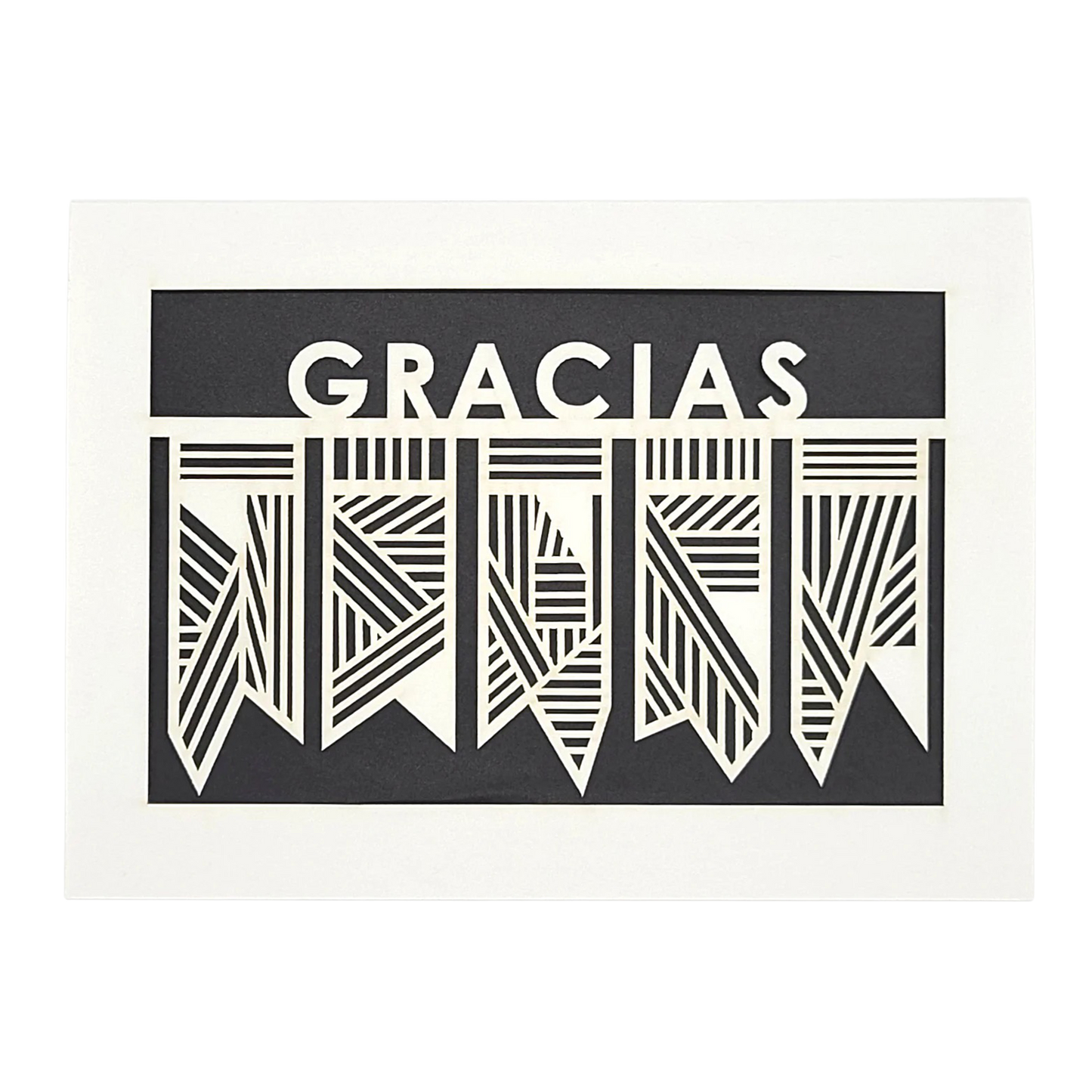 Papel Picado Greeting Card: Gracias Black