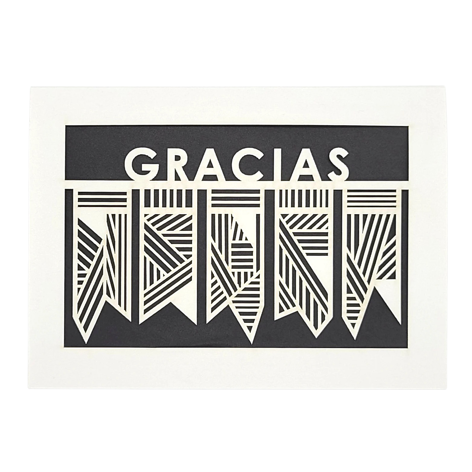 Papel Picado Greeting Card: Gracias Black