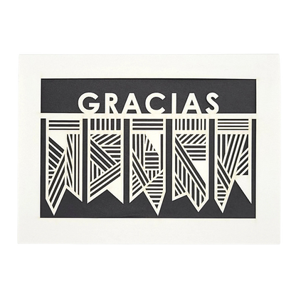 Papel Picado Greeting Card: Gracias Black