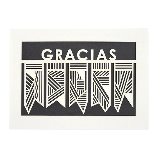 Papel Picado Greeting Card: Gracias Black