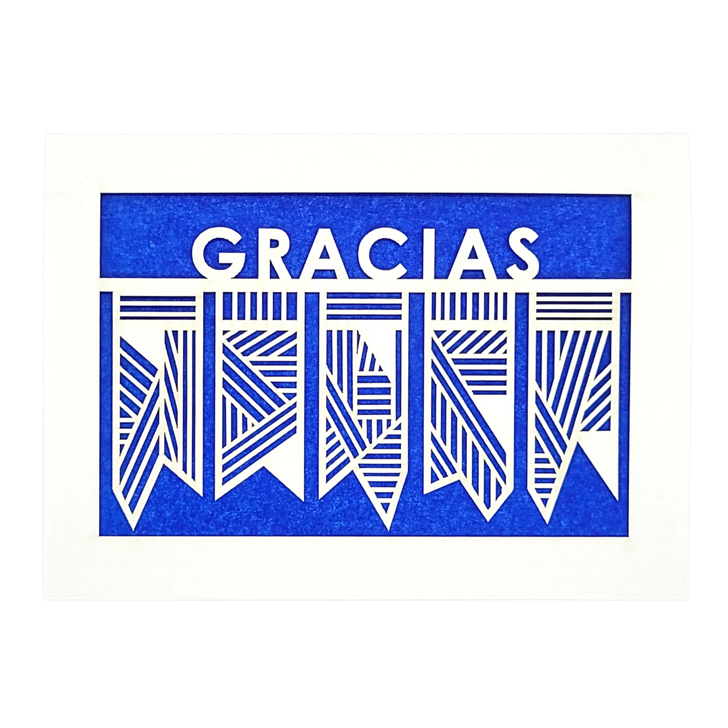 Papel Picado Greeting Card: Gracias Blue