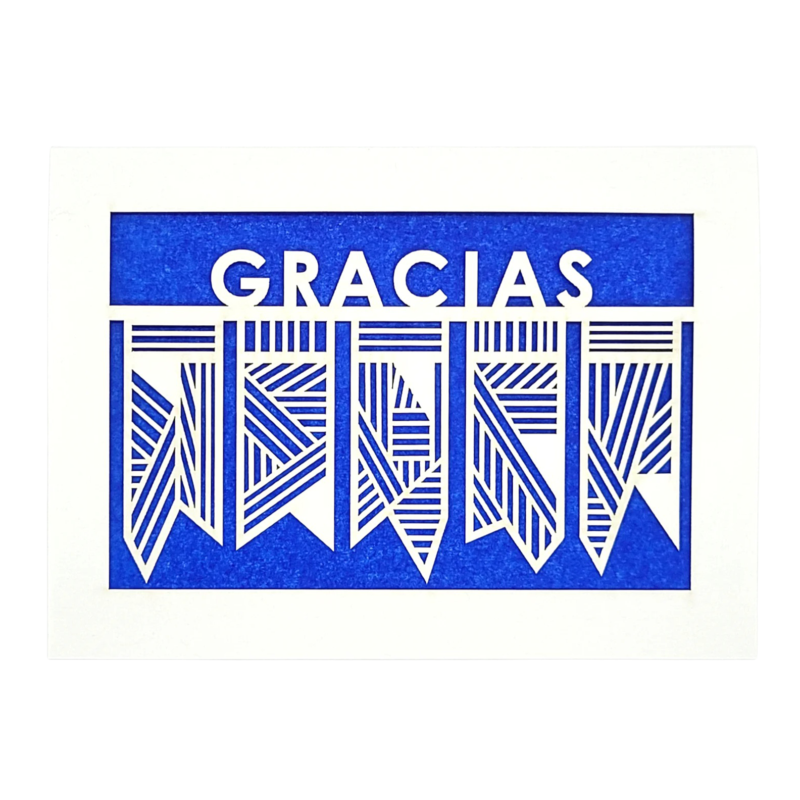 Papel Picado Greeting Card: Gracias Blue