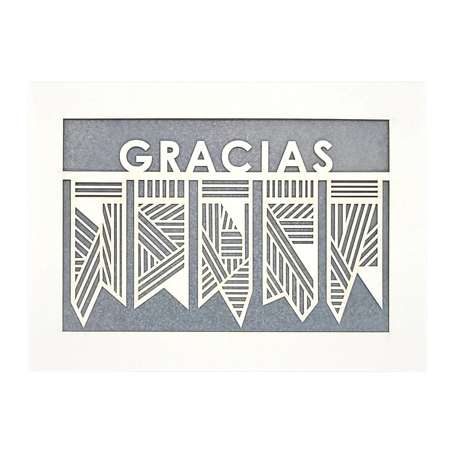 Papel Picado Greeting Card: Gracias Gray

