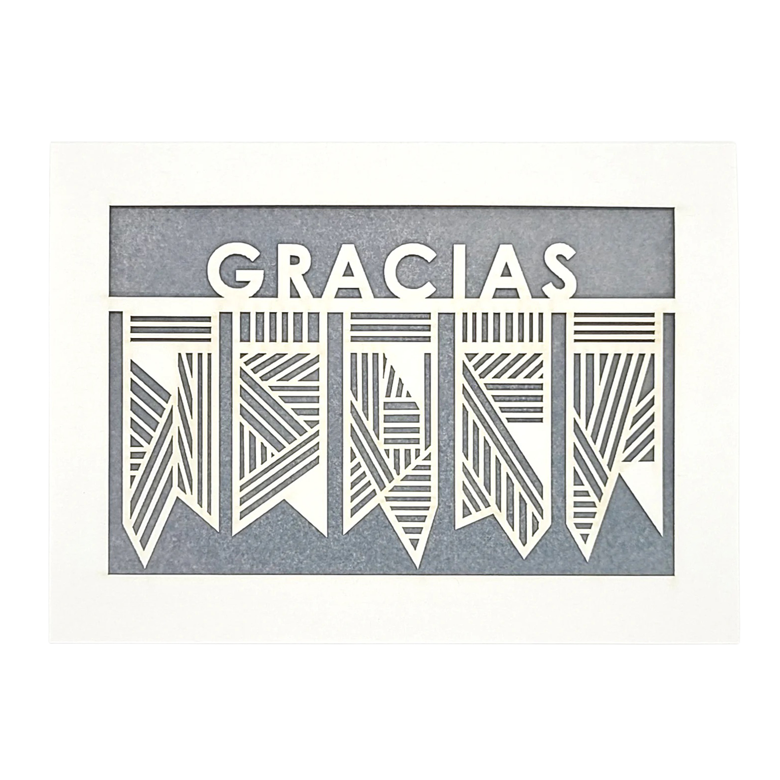 Papel Picado Greeting Card: Gracias Gray
