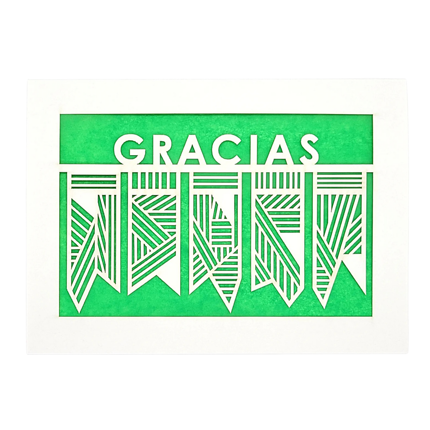 Papel Picado Greeting Card: Gracias Green