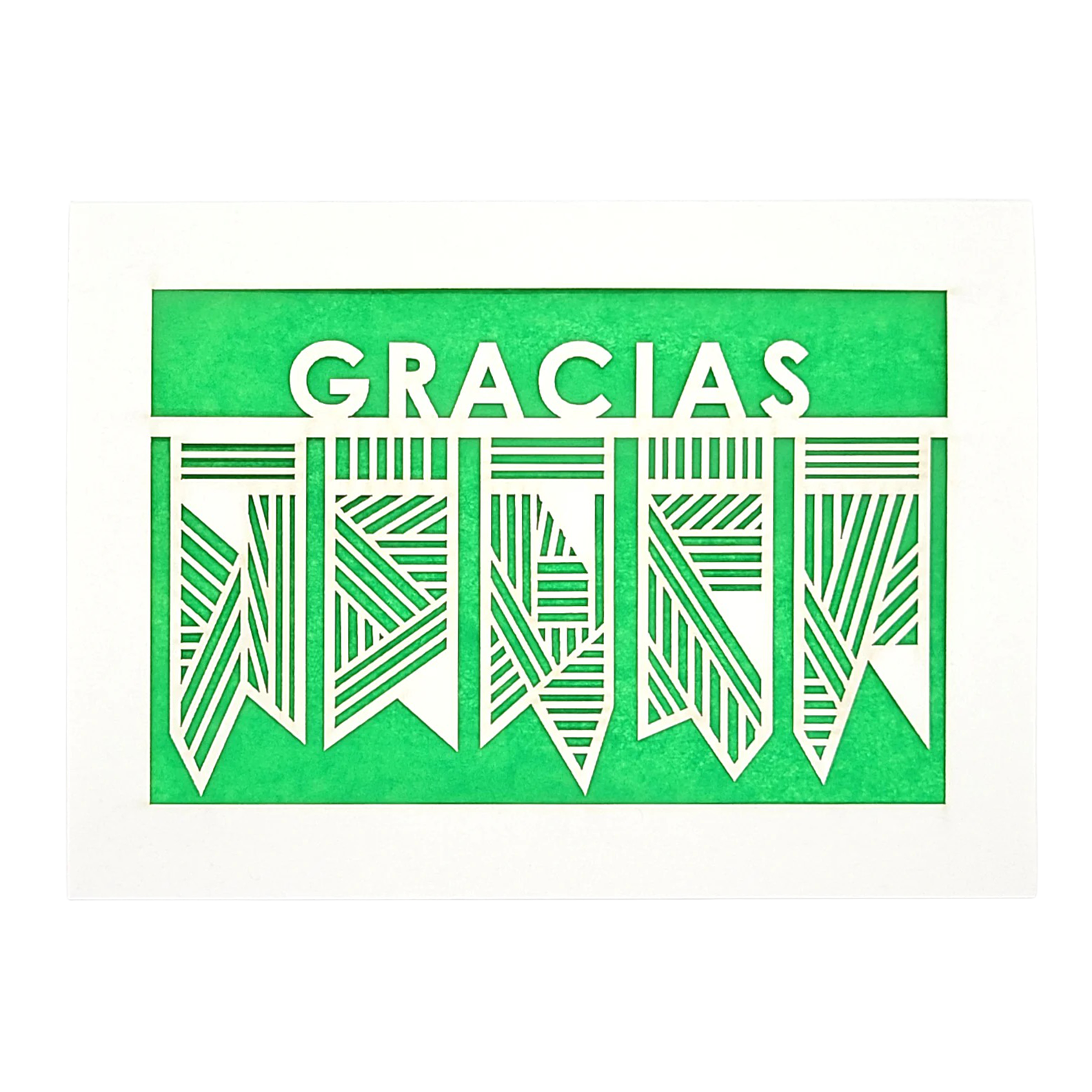 Papel Picado Greeting Card: Gracias Green