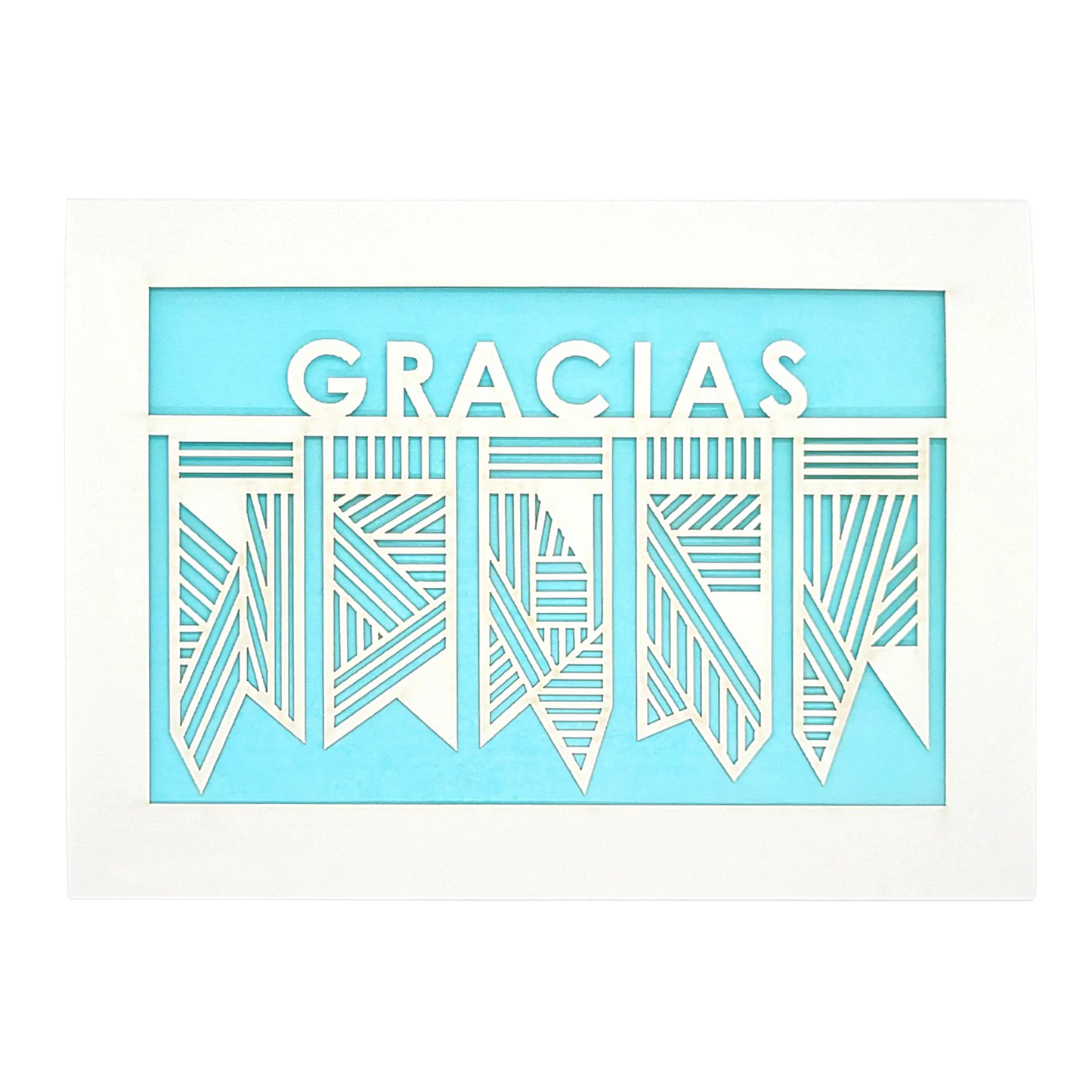 Papel Picado Greeting Card: Gracias Light Blue