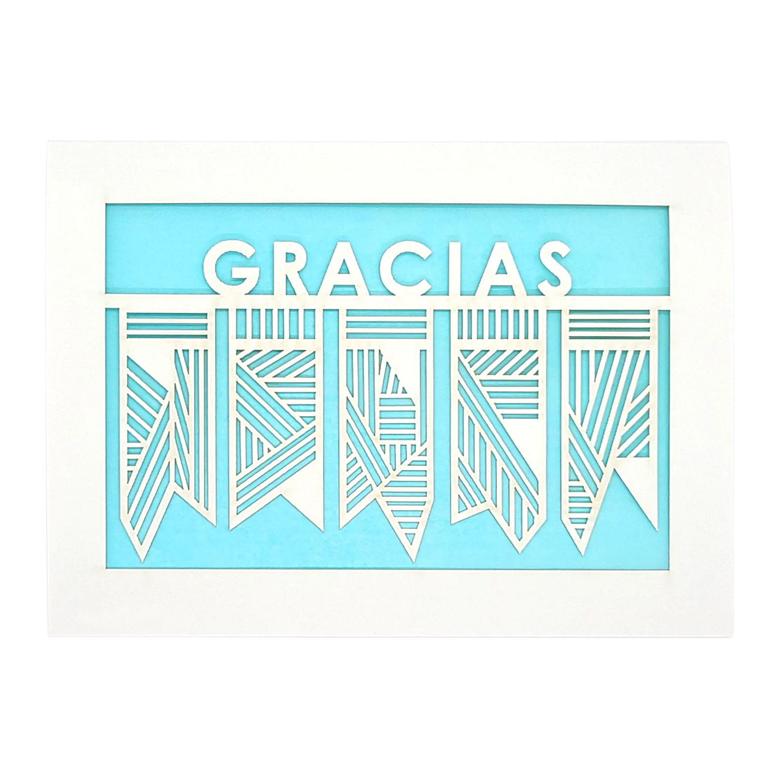 Papel Picado Greeting Card: Gracias Light Blue