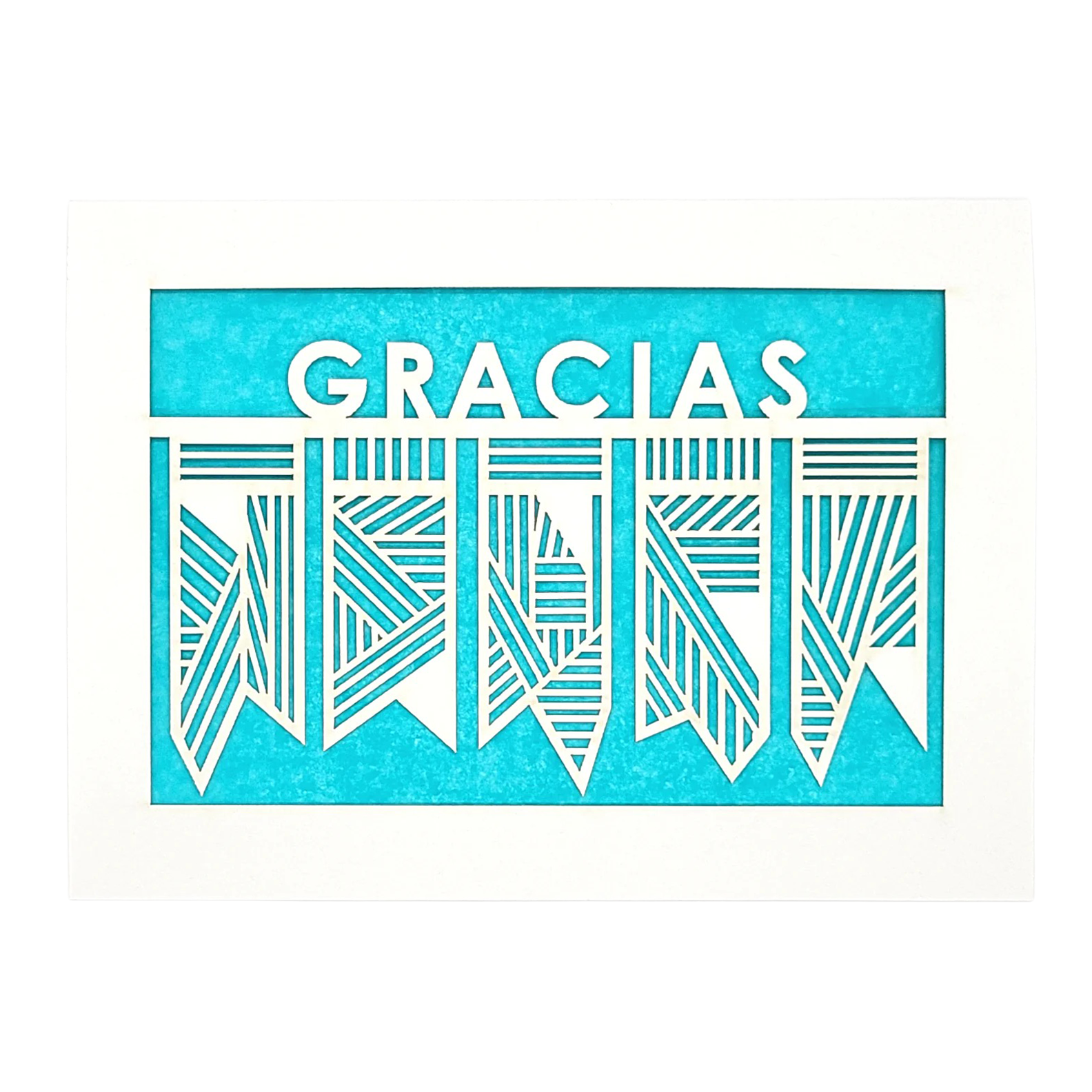 Papel Picado Greeting Card: Gracias Aqua