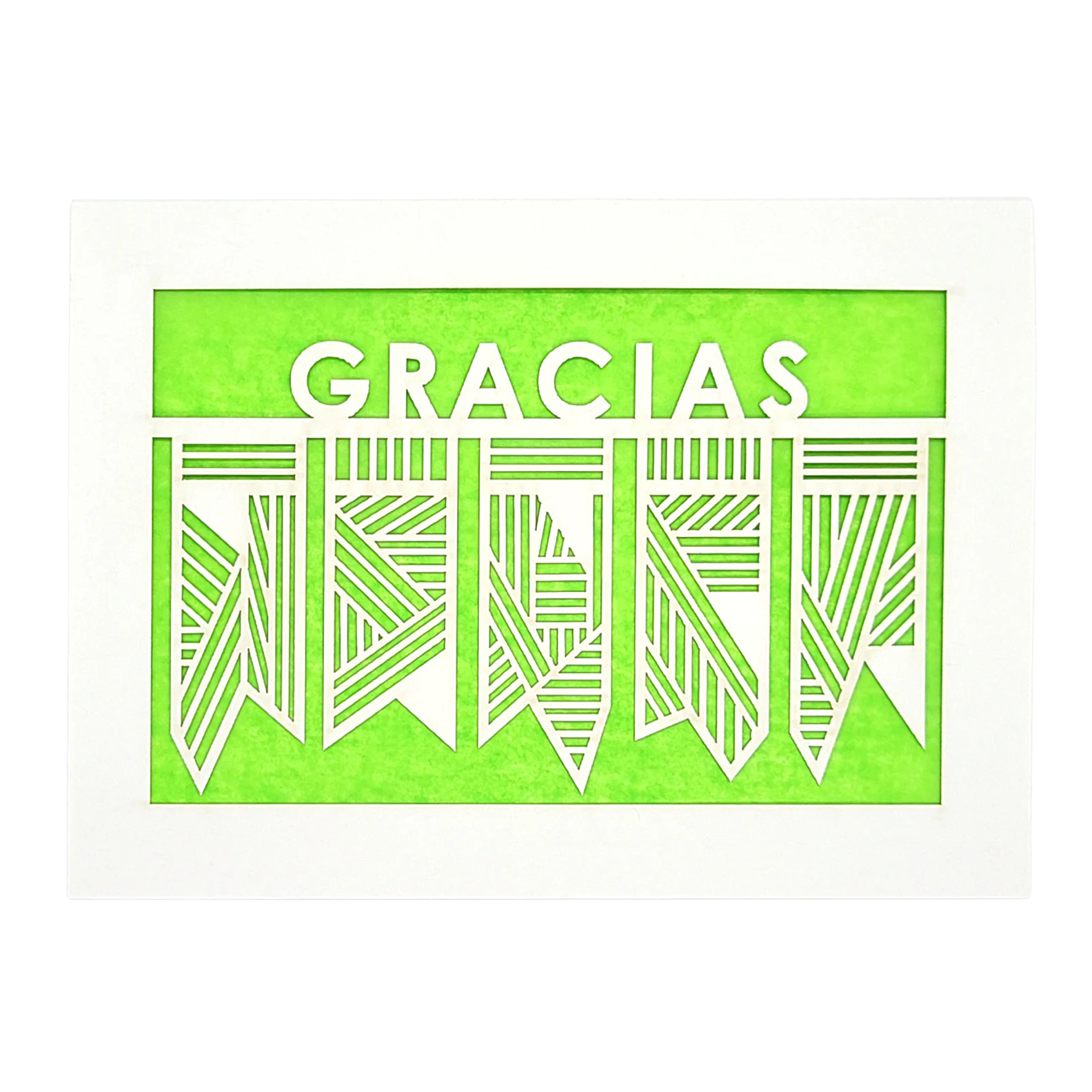 Papel Picado Greeting Card: Gracias Lime
