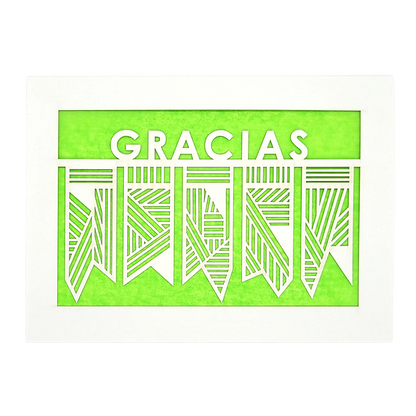 Papel Picado Greeting Card: Gracias Lime