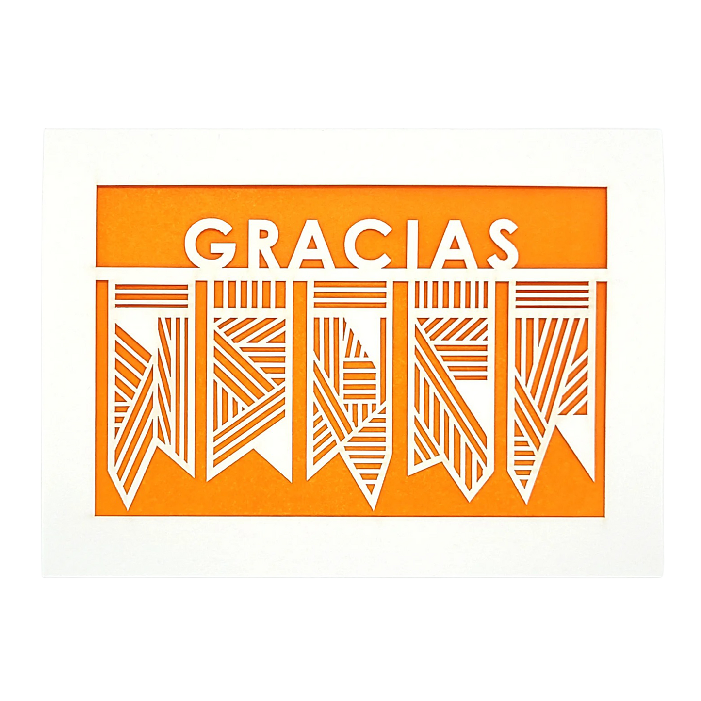 Papel Picado Greeting Card: Gracias Orange