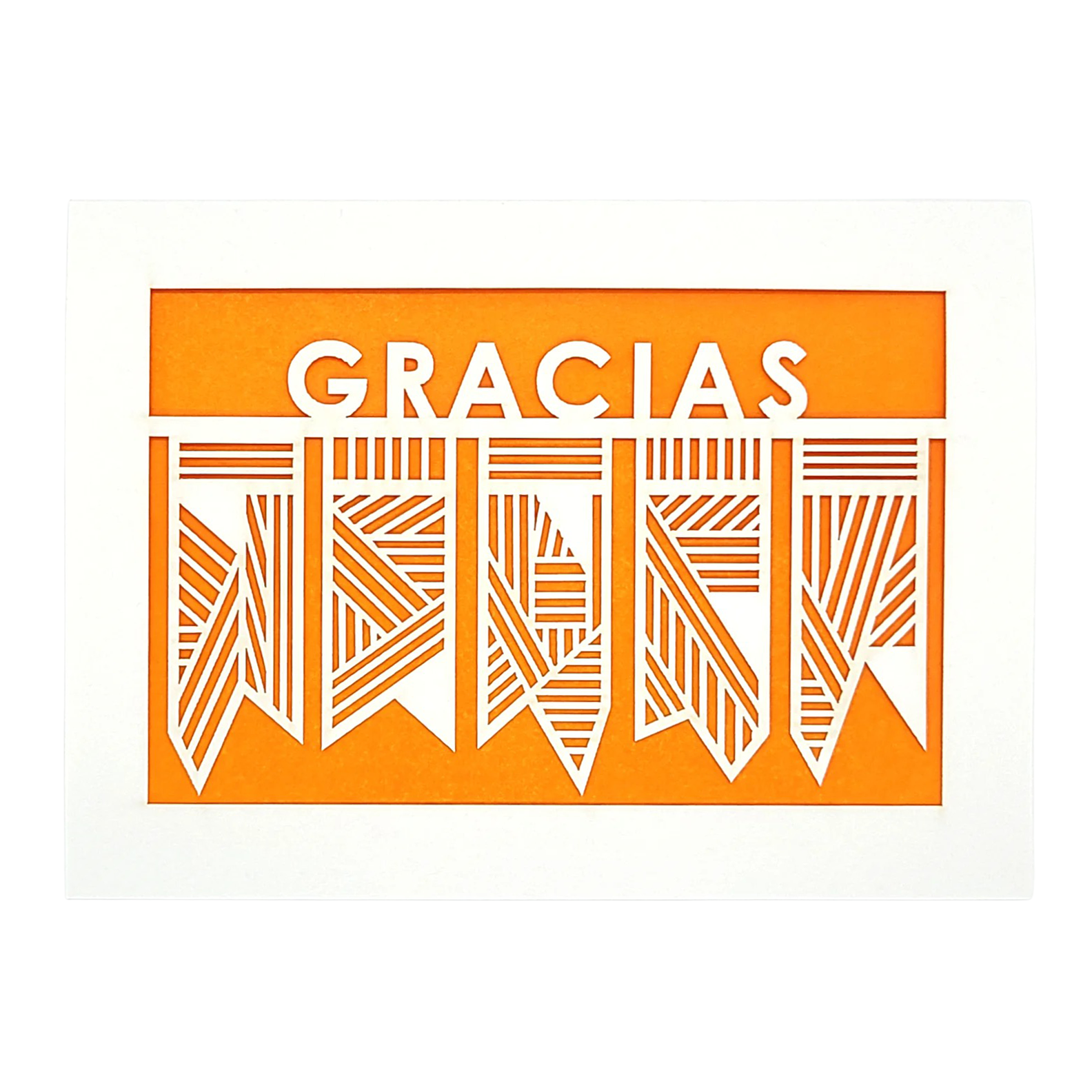 Papel Picado Greeting Card: Gracias Orange