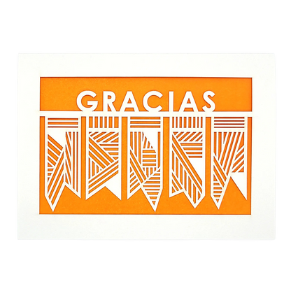 Papel Picado Greeting Card: Gracias Orange