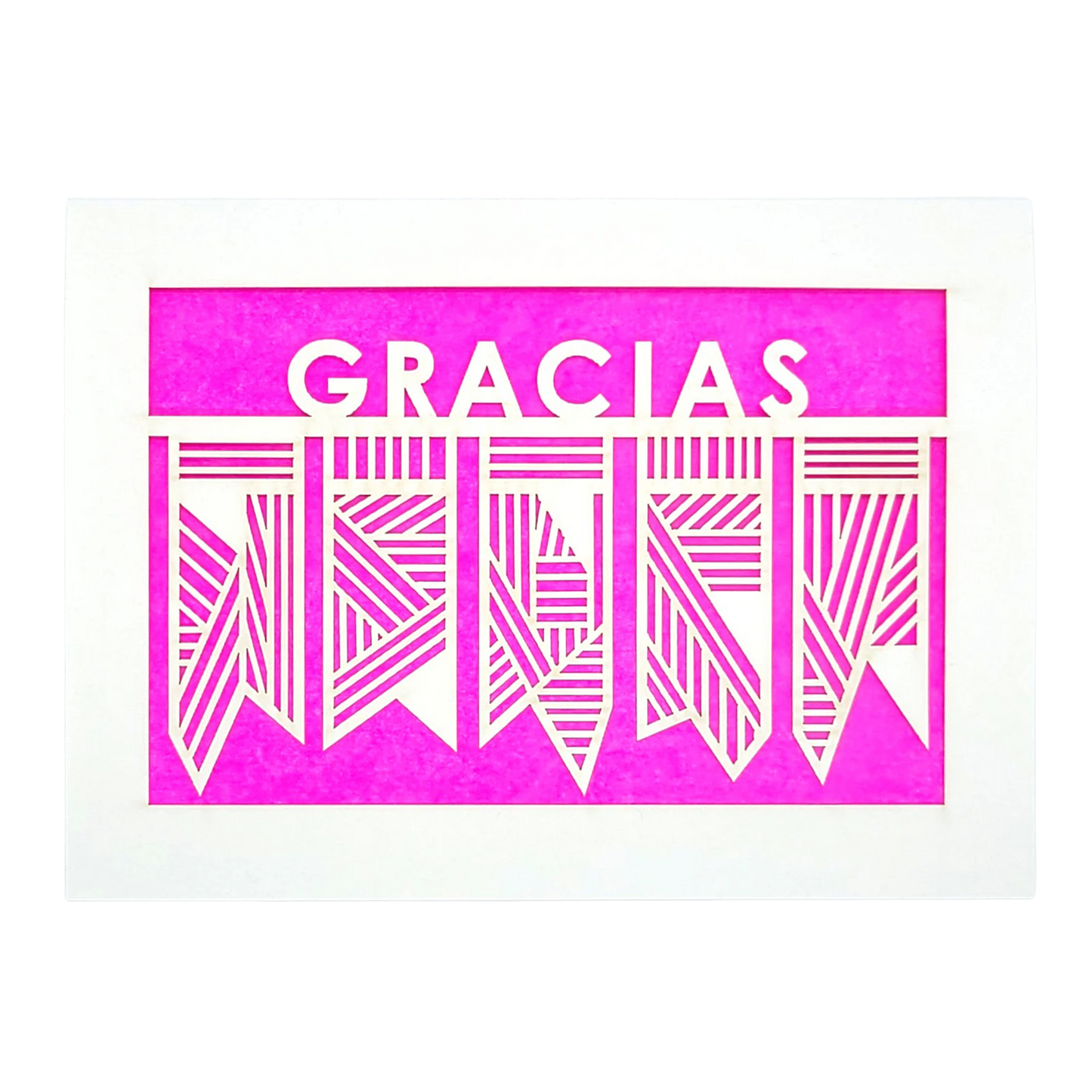 Papel Picado Greeting Card: Gracias Fuchsia