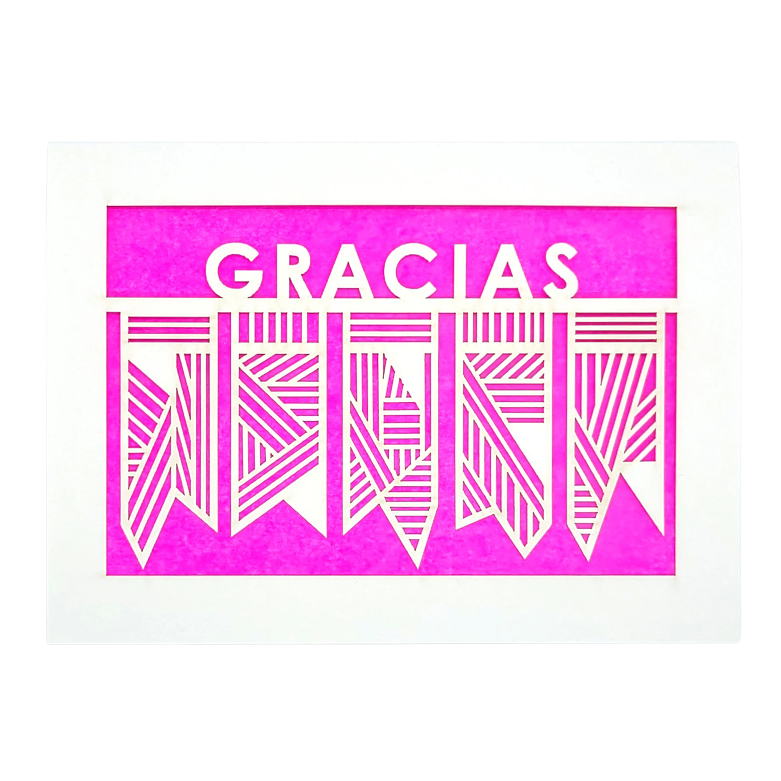 Papel Picado Greeting Card: Gracias Fuchsia