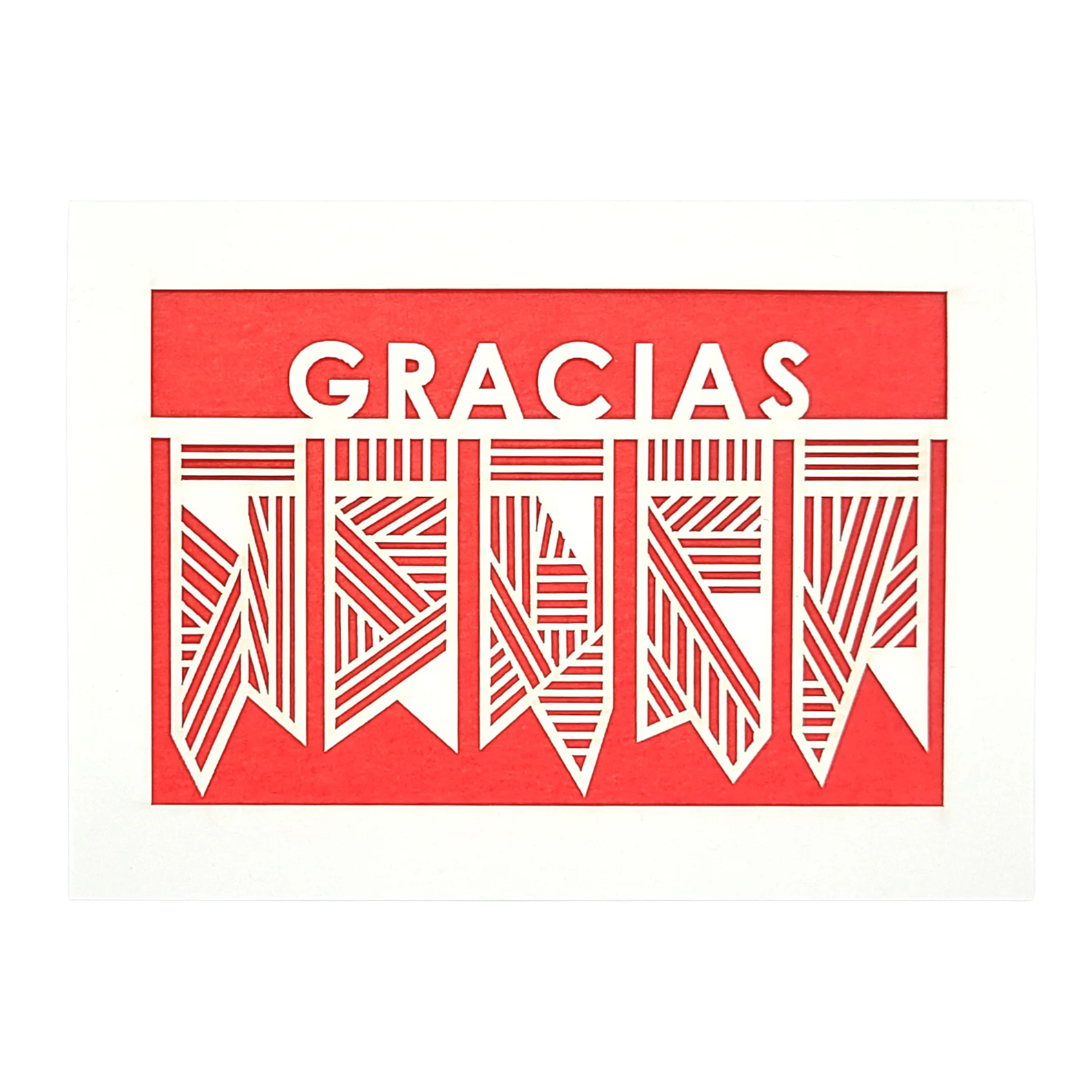 Papel Picado Greeting Card: Gracias Red