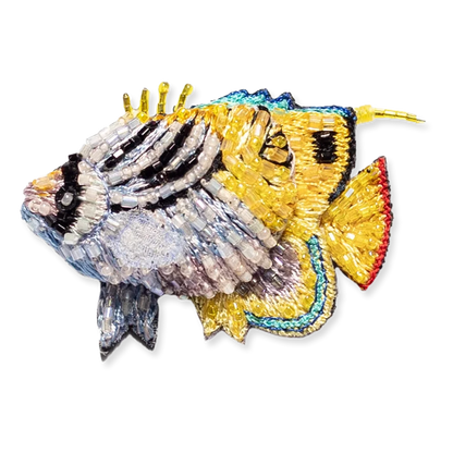 Threadfin Butterflyfish Embroidered Brooch