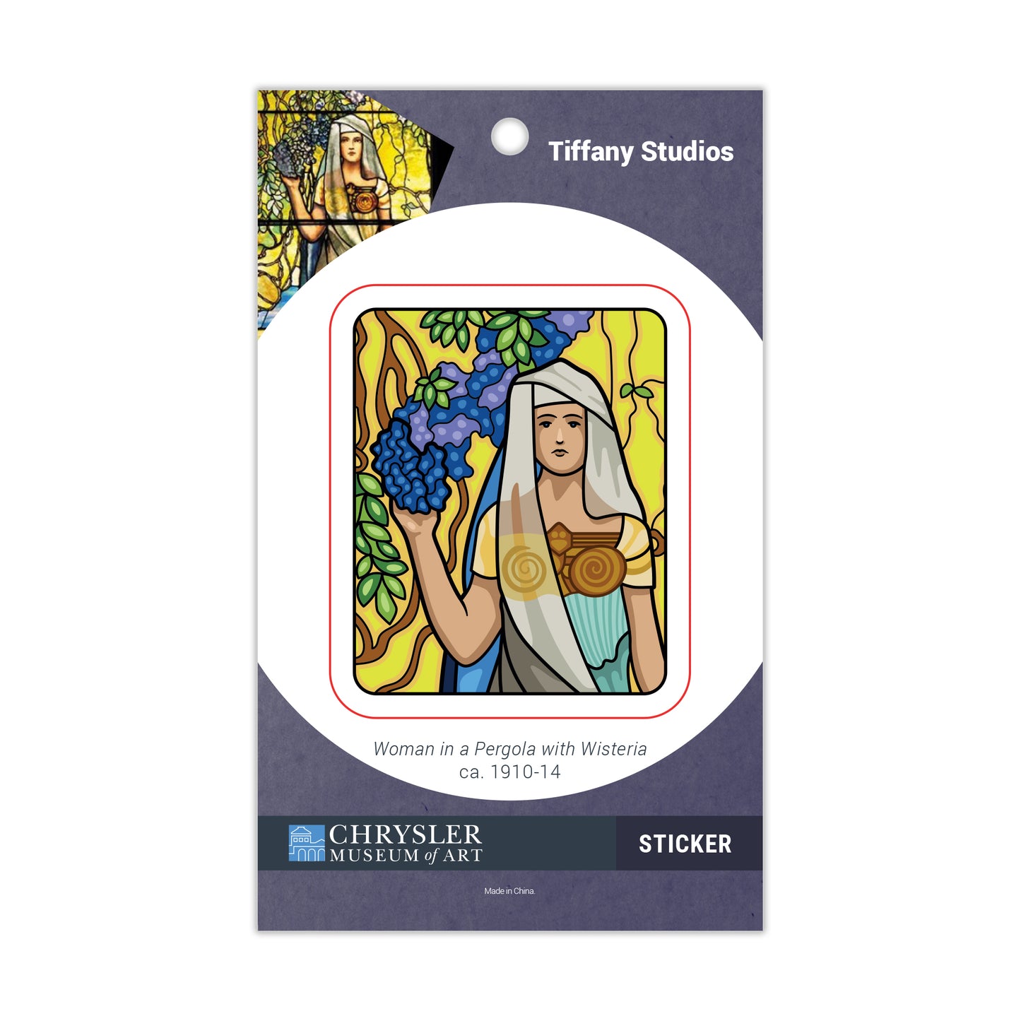 Sticker: Tiffany's "Woman In A Pergola With Wisteria"