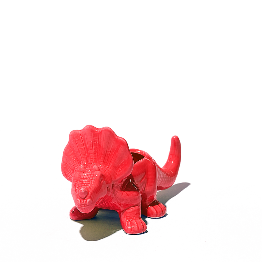 Triceratops Planter: Red - Chrysler Museum Shop
