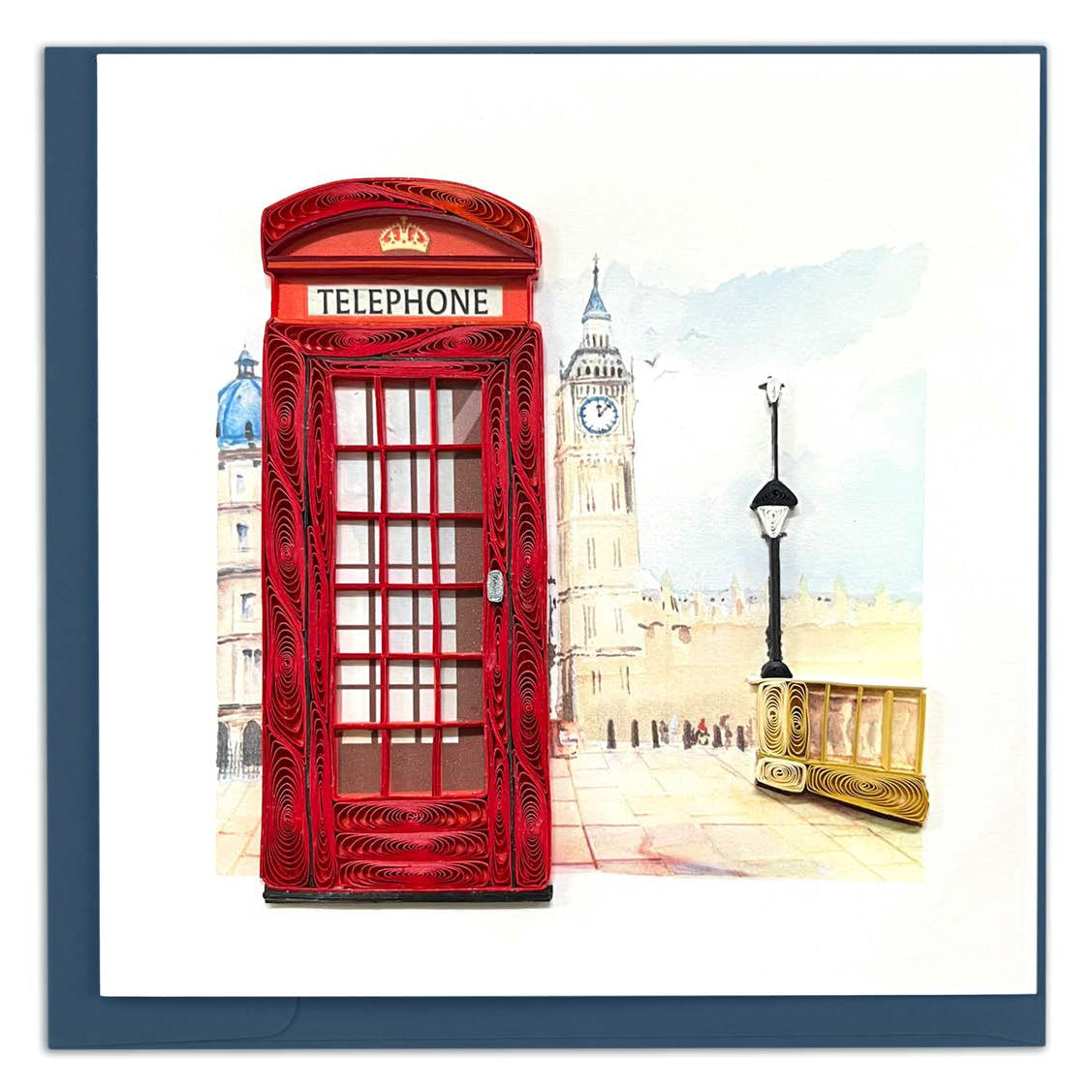 Quilled Red Telephone Box Note Card - Chrysler Museum Shop