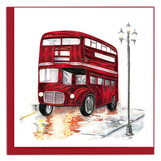 Quilled Double Decker Bus Note Card